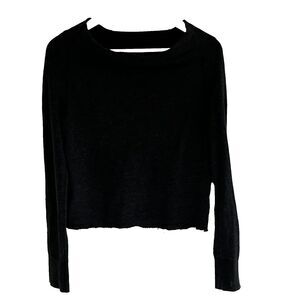 Standard James Perse Top Size Small (1) Dark Grey Long Sleeve Cropped Supima